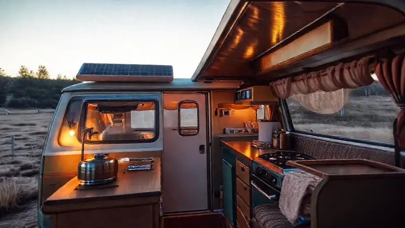 Una campervan solar ofrece un hogar acogedor
