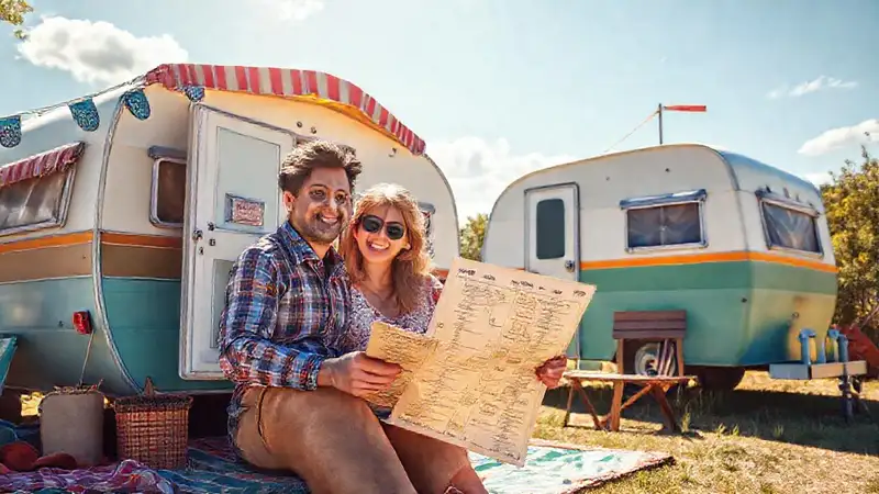 Un feliz viaje en caravana vintage
