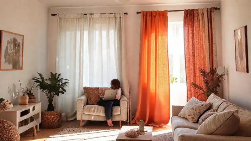 Mujer crea un espacio cálido y privado