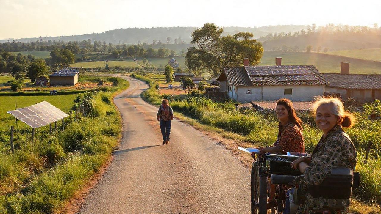 Comunidad rural sostenible y feliz