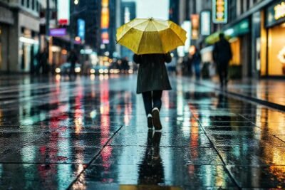 Lluvia urbana refleja confianza y color