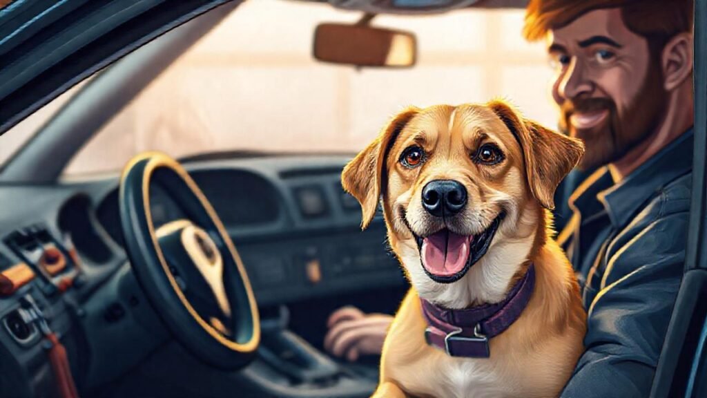 Un perro amable guía la reparación