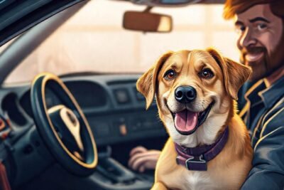 Un perro amable guía la reparación