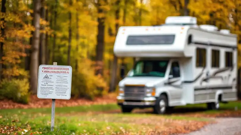 Normas de campamento en bosque señalizado