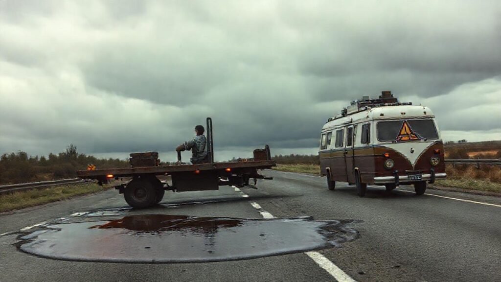 Un conductor preocupado frente a un camión
