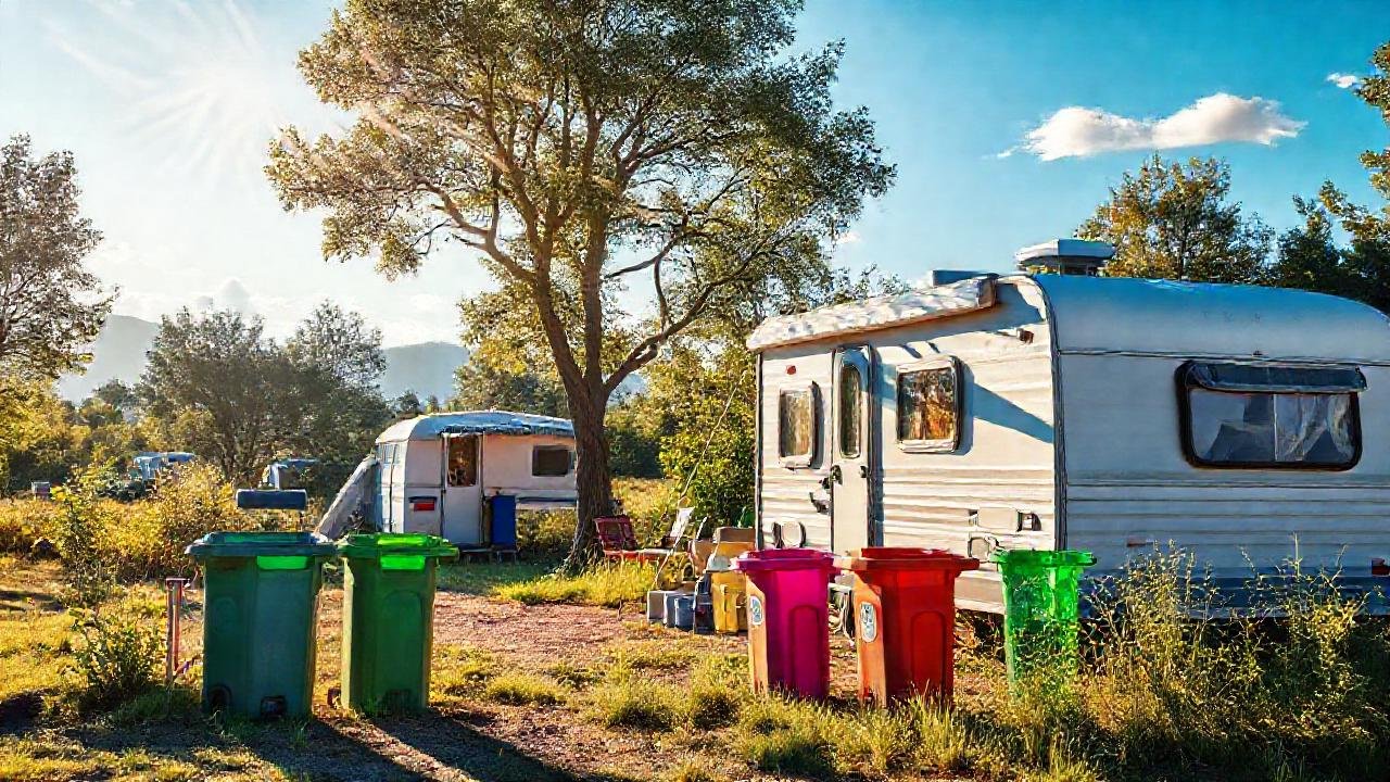Camping sereno con reciclaje y luz