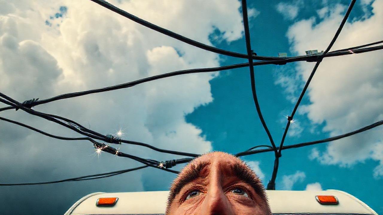 Una autocaravana peligrosa enfrenta una tormenta