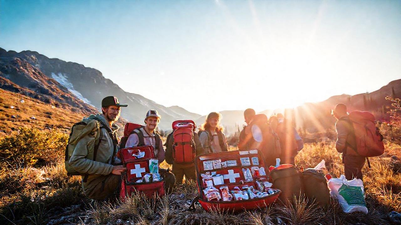 Un equipo profesional suministra primeros auxilios en la naturaleza