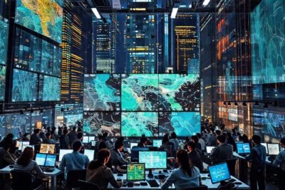 Tecnología conecta gente en un espacio urbano