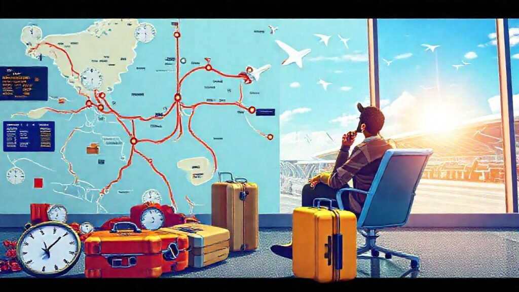 Un viajero soñador planifica su vuelo