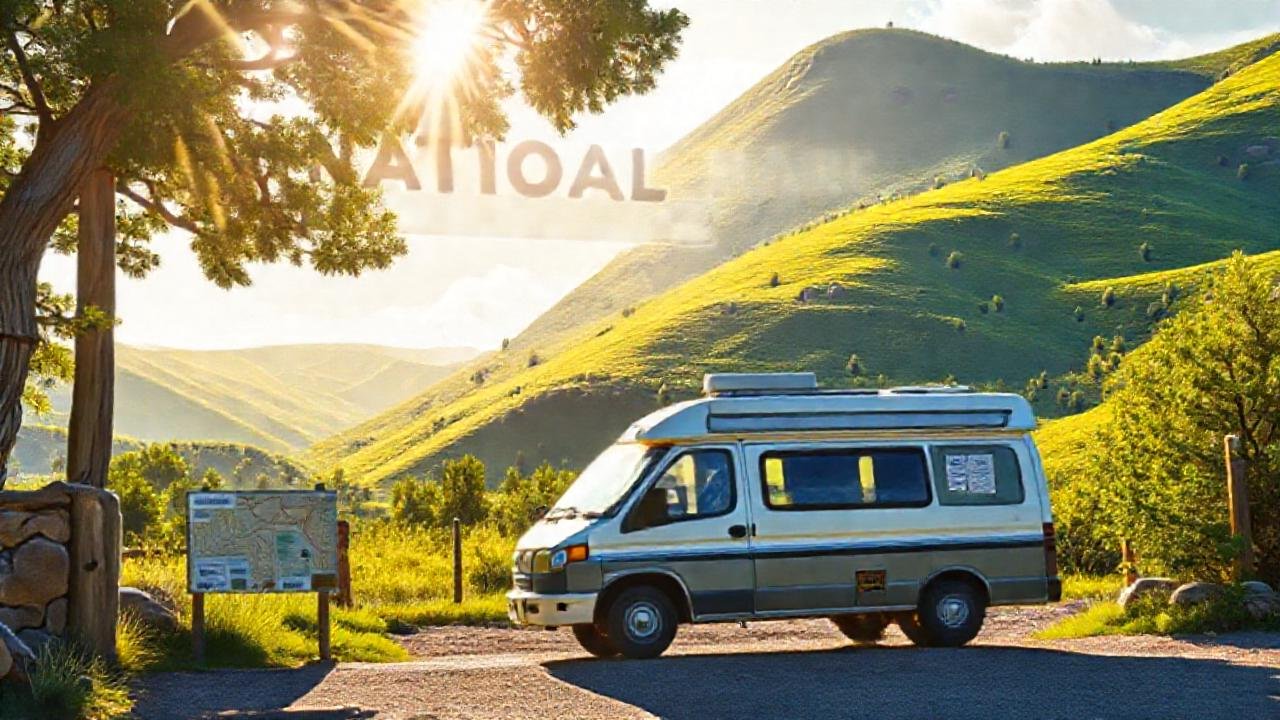 Parque nacional: entrada, sol y naturaleza