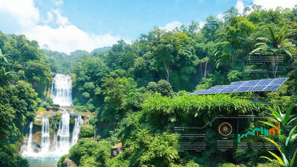 Selva sostenible bajo un cielo azul