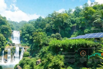 Selva sostenible bajo un cielo azul