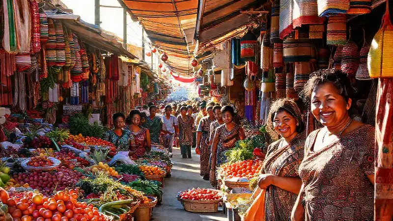 Mercado callejero vibrante