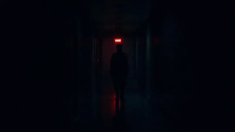 Un pasillo oscuro y amenazante se revela