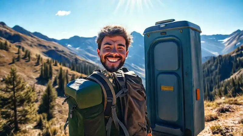 Un viajero feliz explora la montaña