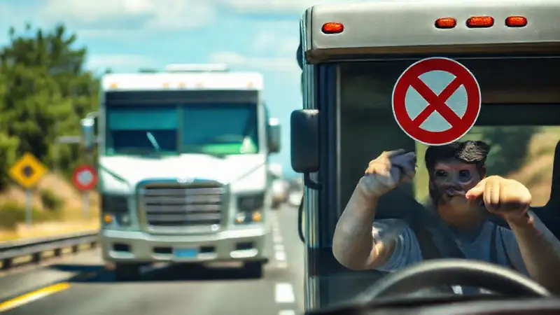 Conductor frustrado en carretera problemática