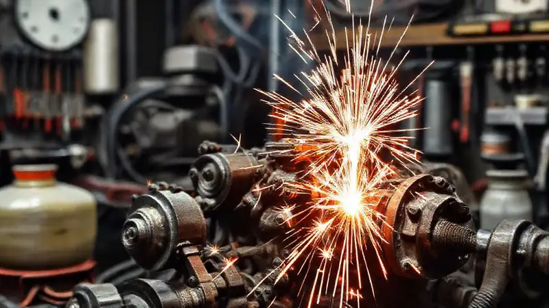 El mecánico diagnostica y repara motores
