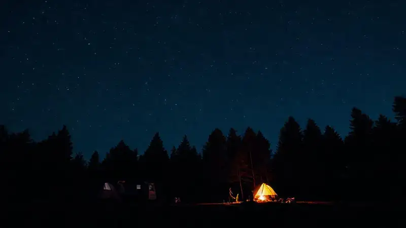 La noche estrellada ofrece paz campestre
