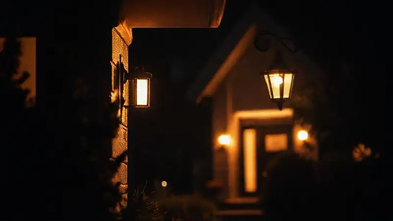 Una luz cálida protege un hogar moderno