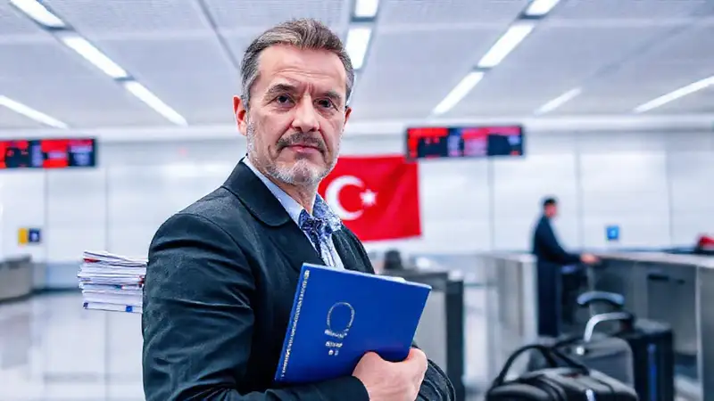 Control de pasaportes en aeropuerto turco