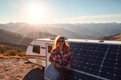Un dúo feliz disfruta de la vida sostenible