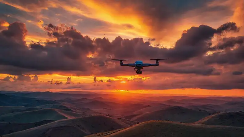Atardecer dramático, paisaje fotográfico y cálido