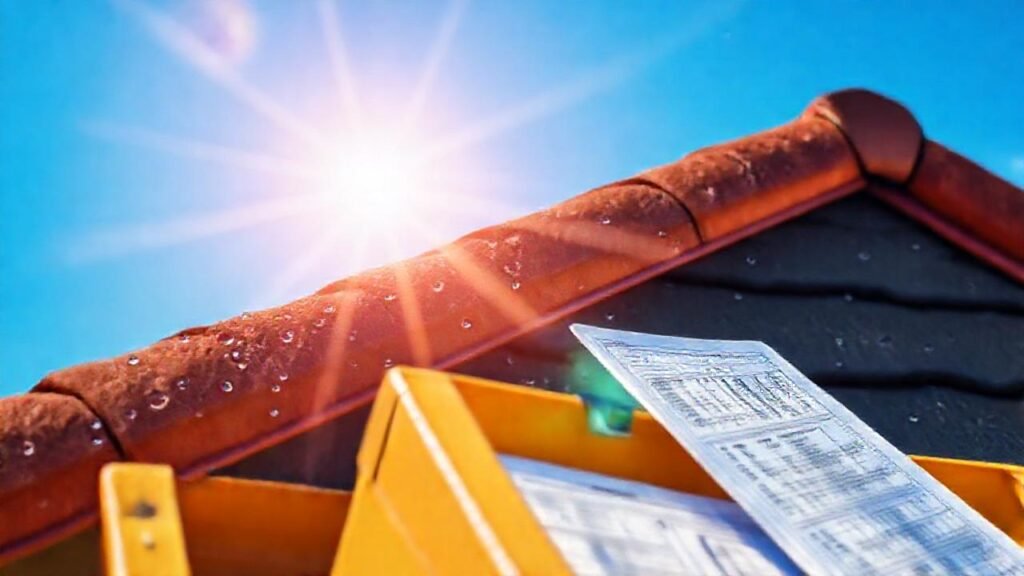 El profesional repara el techo con claridad