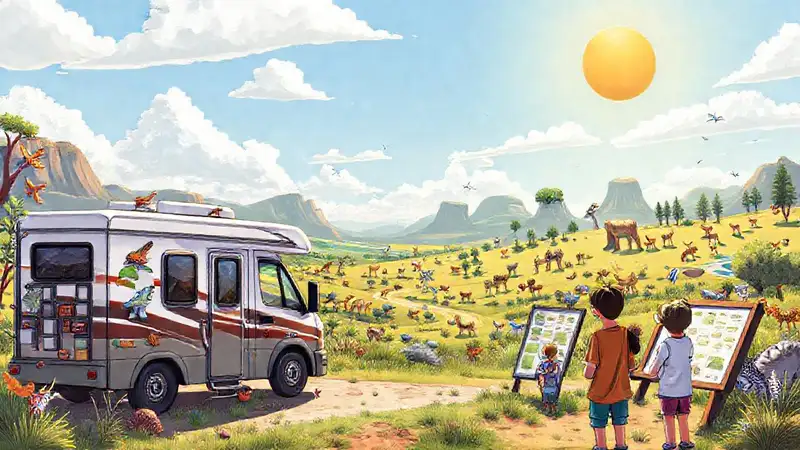 Un paisaje RV educativo y colorido