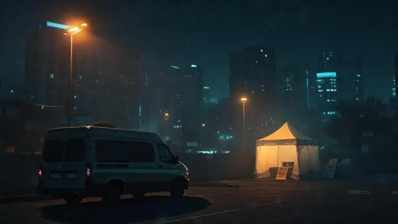 Ciudad nocturna, sigilo y calma