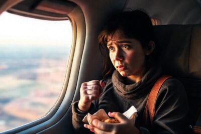 Un viajero ansioso contempla un paisaje borroso