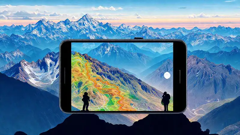 Un mapa digital muestra una ruta montañosa