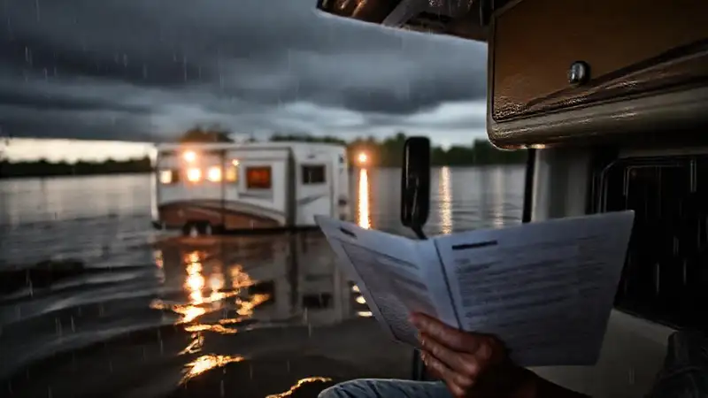 RV inundada: ayuda urgente
