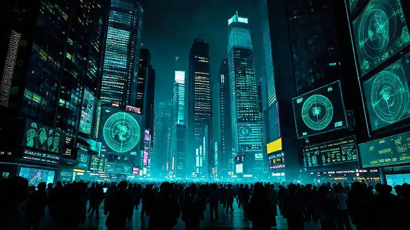 Ciudades nocturnas futuristas brillan intensamente