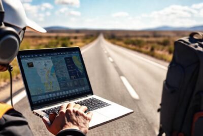 Trabajador remoto viaja