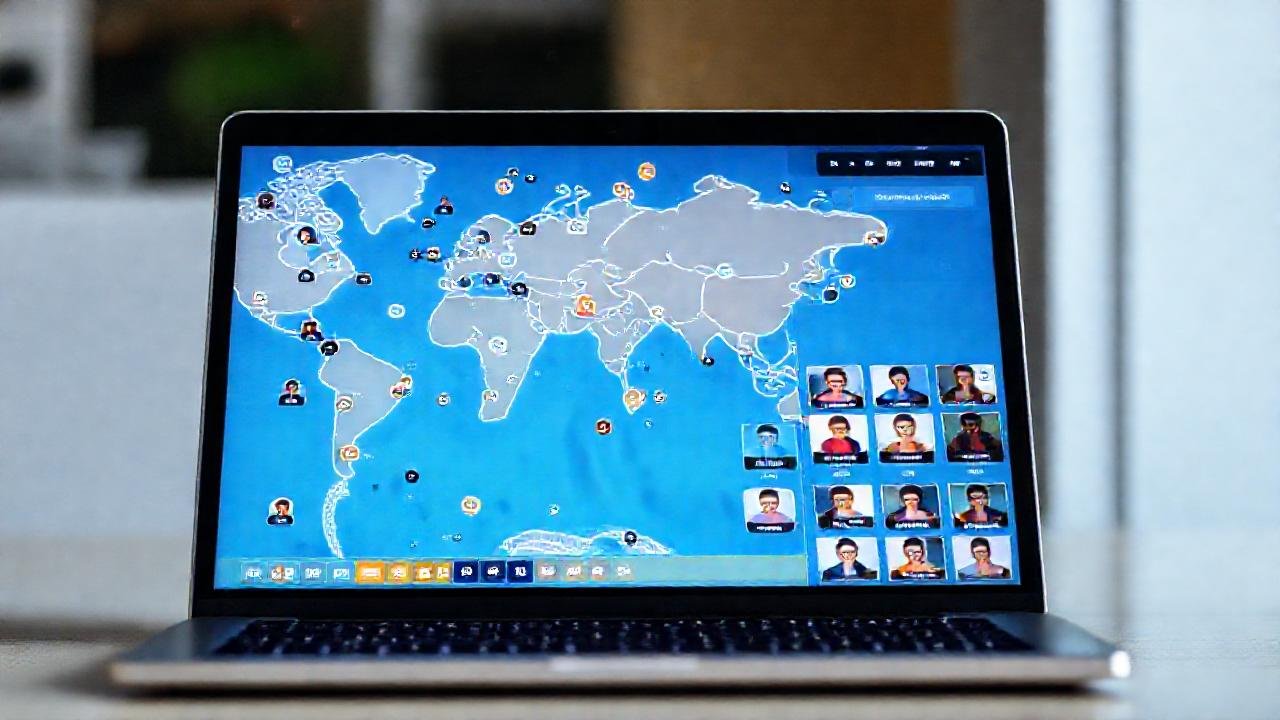 Viaje digital colaborativo y brillante