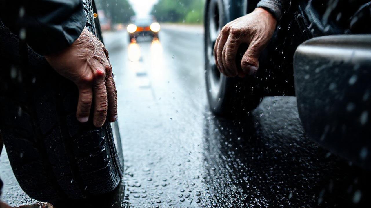 Un conductor seguro domina la lluvia