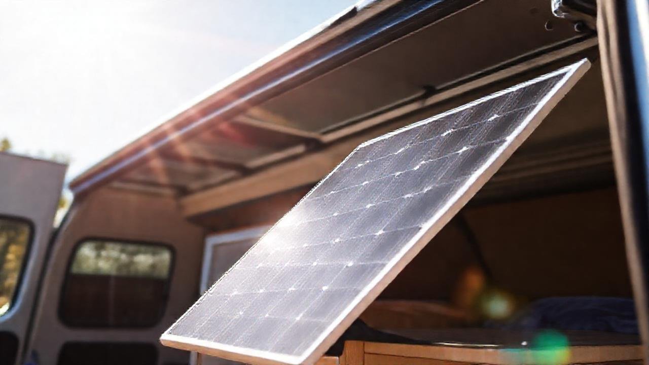 Paneles solares seguros en campervan pequeño