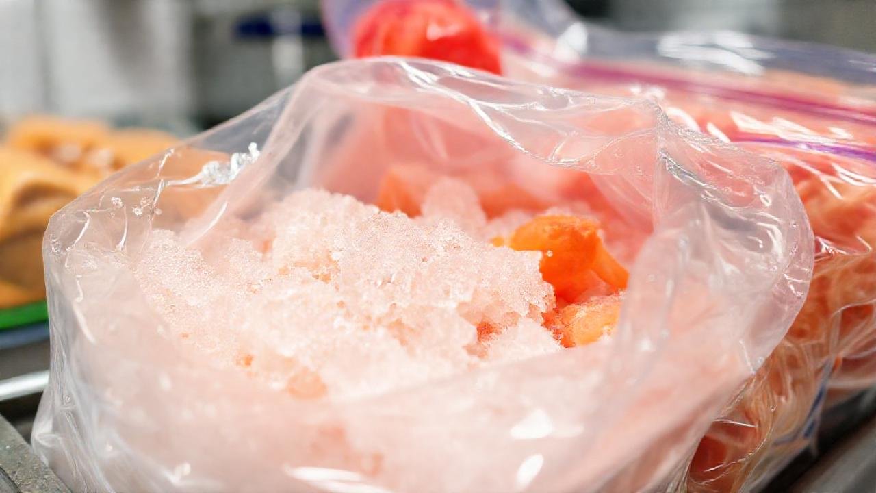 Alimentos congelados seguros se muestran claramente