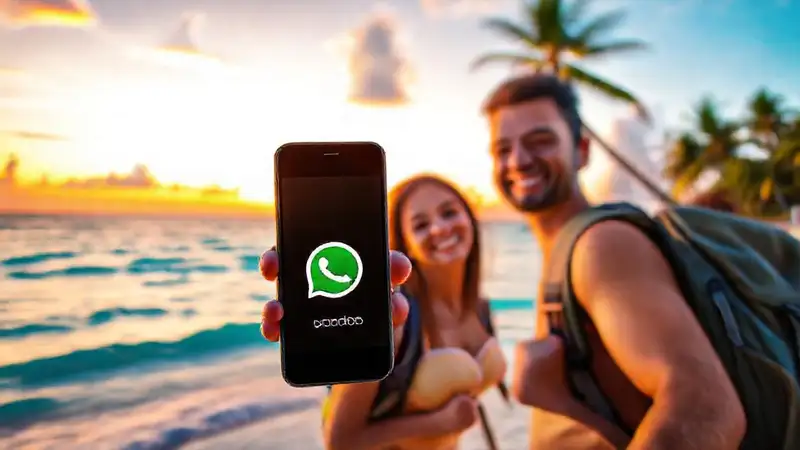 Un par feliz disfruta la playa