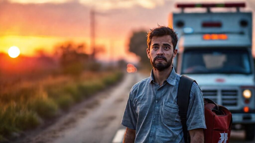 Viajero asustado busca ayuda al atardecer