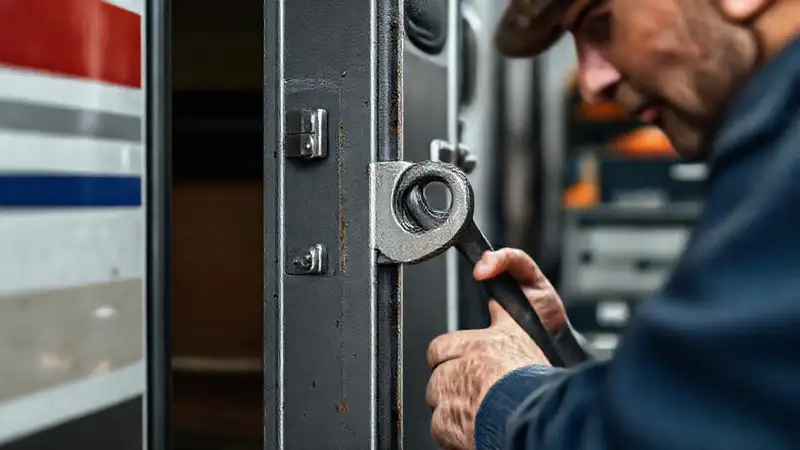 Un propietario frustrado corrige la puerta