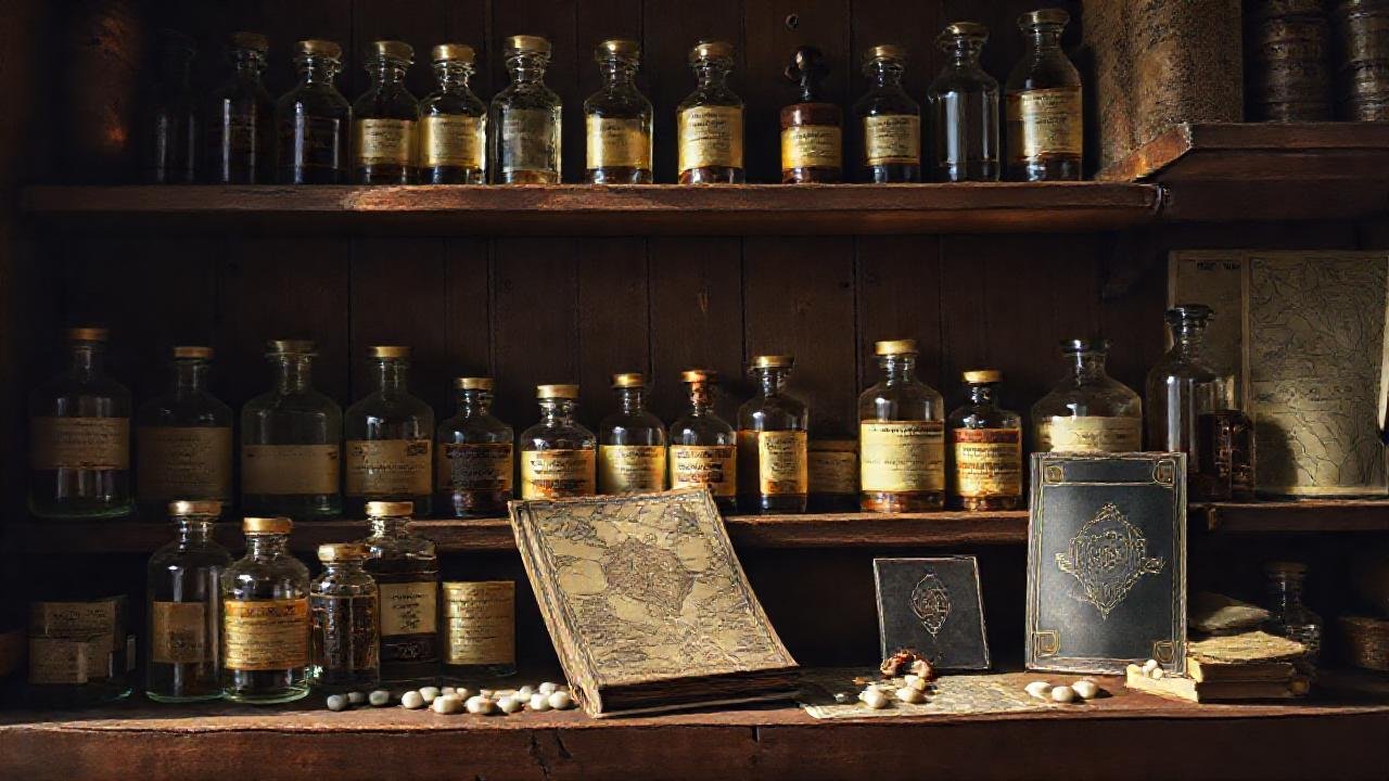 Un estante antiguo evoca viajes serenos