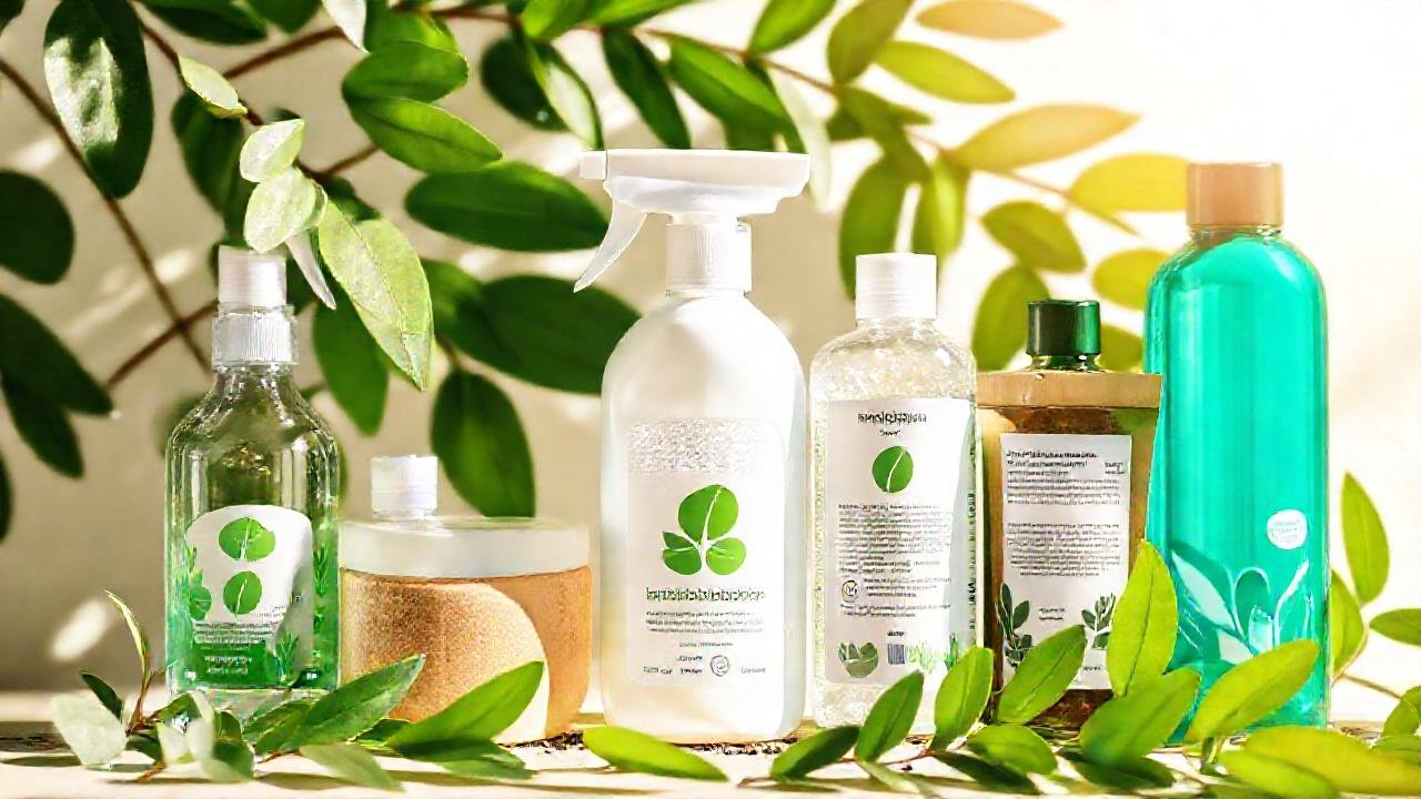 Productos de limpieza ecológicos brillan naturalmente