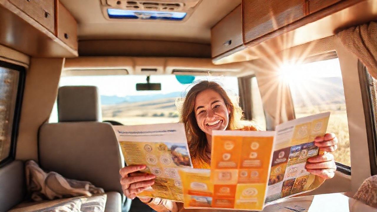 Viaje seguro y relajado, colores brillantes