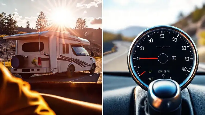 Campamento de RV en día soleado