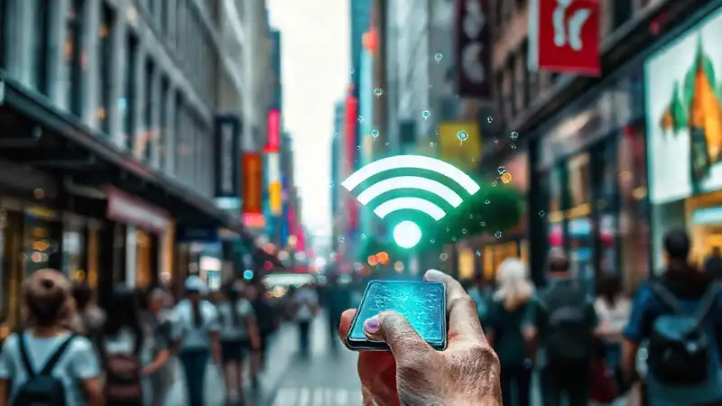 Ciudad digital, gente y wifi