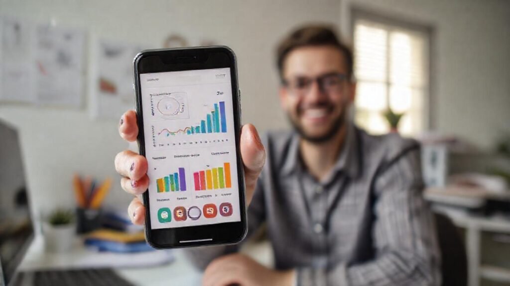 Una interfaz móvil muestra información organizada