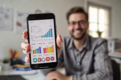 Una interfaz móvil muestra información organizada