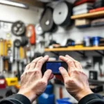 Taller moderno con herramientas organizadas